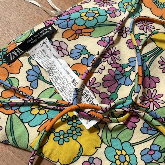 Zara boho floral halter crop top - Picture 4 of 5